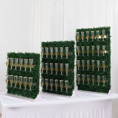 3 Green Boxwood Champagne Display Stand Party Events Decorations