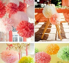 10PC Tissue Paper Pom Poms Flower Balls Wedding Decoration Party Baby Shower