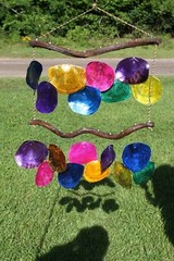 Tropical Colors Beach Wedding Hanging Seashell Decor, 23″+, 1 of G-48