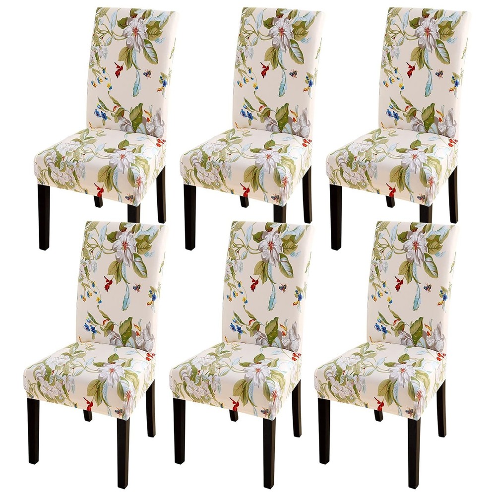 SearchI Dining Room Chair Covers Slipcovers Set of 6, Spandex Super Fit Stret…