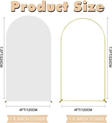 Stylish 7.2FT Wedding Arch Stand and Fitted White Cover for Your Celebrations