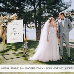 Sturdy Wedding Welcome Sign Stand – Black Metal Easel for Seating Charts & Event