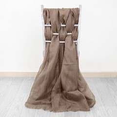 10 Taupe Premium Chiffon Wide CHAIR SASHES Wedding Party Reception Decorations