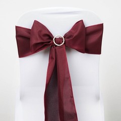 10 Burgundy Polyester CHAIR SASHES Ties Bows Wedding Party Ceremony Decorations