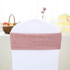 10 Rose Gold Glittered Spandex CHAIR SASHES Wedding Ceremony Party Decorations