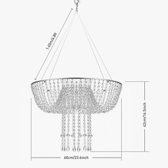 60CM Acrylic Swing Cake Rack Stunning Sparkling Chandelier Stand Suspended Cake