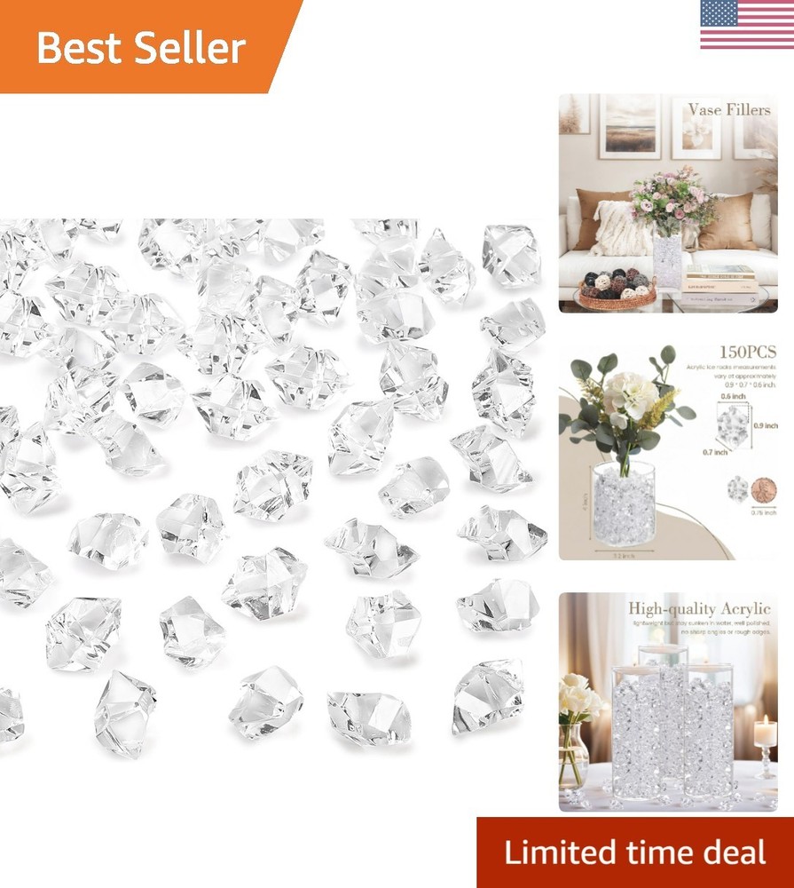 Fake Ice, 150PCS Fake Diamonds, Plastic Diamonds Acrylic Rocks Vase Fillers f…