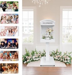 Wedding Phone Booth Audio Guest Book, Portable Venue Decoration for Guest