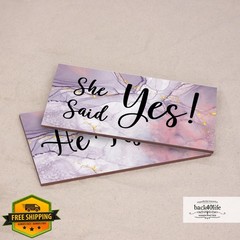 He Asked She Said YES Painted Wood Wedding Engagement Photo Prop