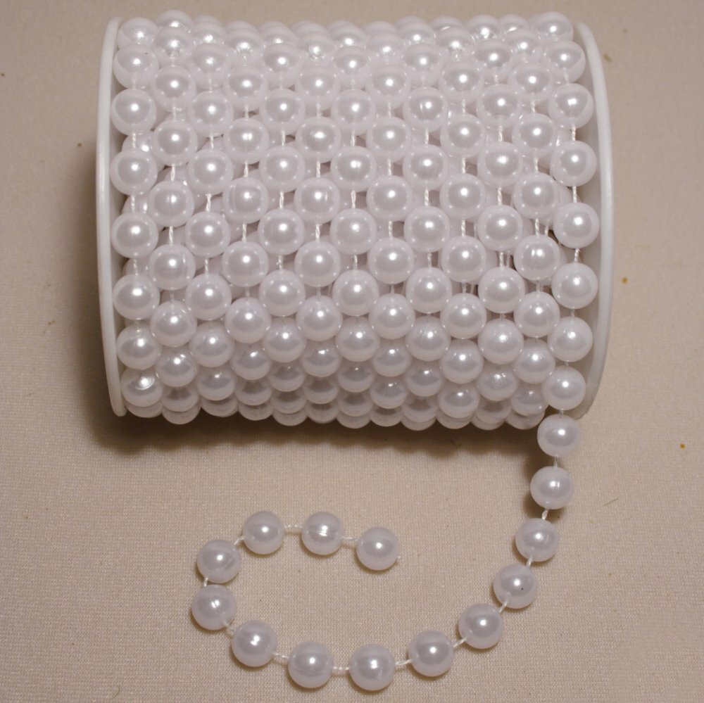 10MM Pearl Bead Garland Faux 33 Foot Roll Pearl White #005015759001