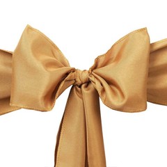 10 Gold Polyester CHAIR SASHES Ties Bows Wedding Party Ceremony Decorations SALE