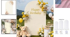 Machine Washable 6.6FT Beige Arch Cover – Enhance Your Event Decor Effortlessly