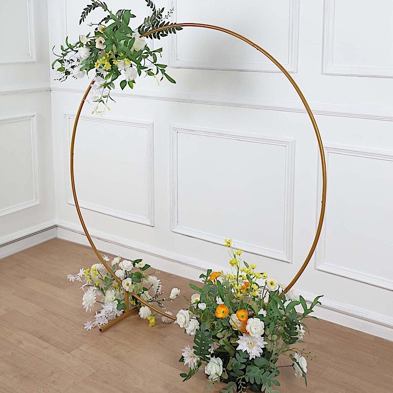5 feet Gold Balloon Circle Metal Frame Round BACKDROP STAND Wedding Arch Party