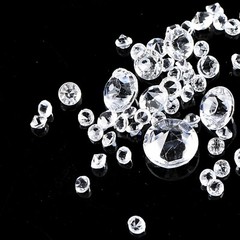 1000* 3-10mm Artificial Diamonds Fake Crystals Clear Gemstone Acrylic Stones UK