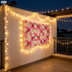 6 Pcs Artificial Flower Wall Panel, Artificial Floral Wall Decoration Backdrop