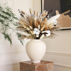 Natural Dried Flower Bouquet – Ppas Grass, Cotton Stems, Bunny Tails,