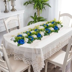 Uimoso Artificial Flower Balls for Wedding Decor Blue and White Set of 10