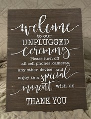 Studio His Hers Unplugged Wedding Wood Sign Welcome Ceremony Rustic Hobby Lobby