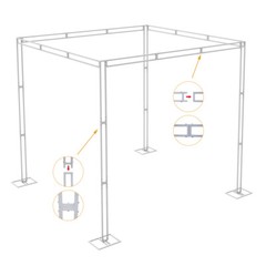 DIY 10 x 10 x 10ft Heavy Duty Wedding Backdrop Stand Kit Sturdy 4 Post Canopies