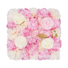 3D Flower Wall Panel-12pcs Artificial Flower Wall Background Silk Rose Wedding