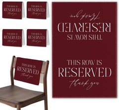 Sage Green Reserved Row Signs Wedding 4 Pieces This Row Is Reserved Seating
