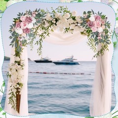 Wedding Arch Decorations 2 Pack – Reusable Artificial Hanging Flowers Floral Swa