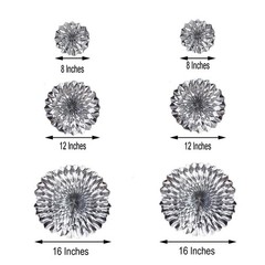 12 pcs Metallic Paper Fans Wall Backdrop Wedding Decorations Event Supplies