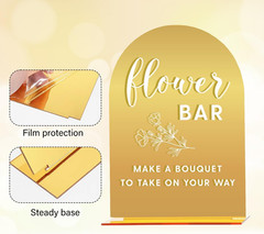 Gold Wedding Table Signs Decor Bridal Shower Engagement Party Decorations Flower
