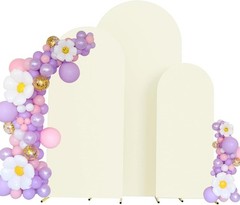 Set of 3 Wedding Arch Decorations – Spandex Fitted Stretchy Arch Stand Covers…