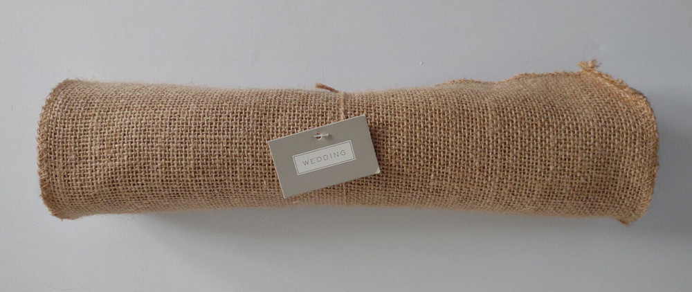 NWT 12 inch x 10 foot rolled burlap runner fabric Wedding party decor rustic