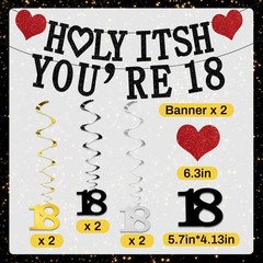 Happy 18th Birthday Banner Funny and Cool 18th Birthday Decorations, Cheers t…