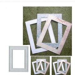 DDeehs Rectangular Border Frame Metal Die Cuts, Fishnet Square Edge Card Cutt…