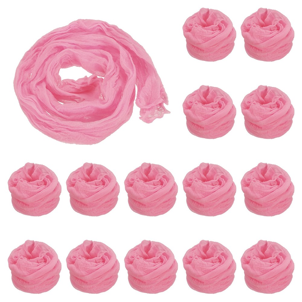 15Pcs Stocking Flower Fabric 65cm/26″ for DIY Mesh Flowers Making, Coral Pink