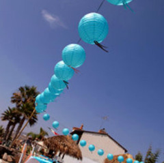 9x 30cm blue paper lanterns engagement wedding birthday party venue decoration