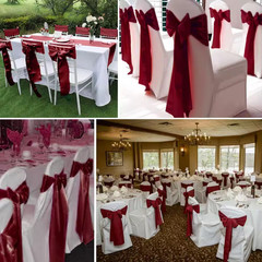 7 In. X 108 In. Satin Chair Sashes Bows Universal Chair Cover for Wedding Event