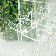 Clear 20 Acrylic 3″ Glass Holder Hooks Champagne Stand Party Events Decorations