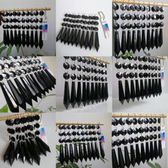 100pcs Acrylic Crystal Bead Pendant Black Garland Chandelier Hanging Wedding DIY