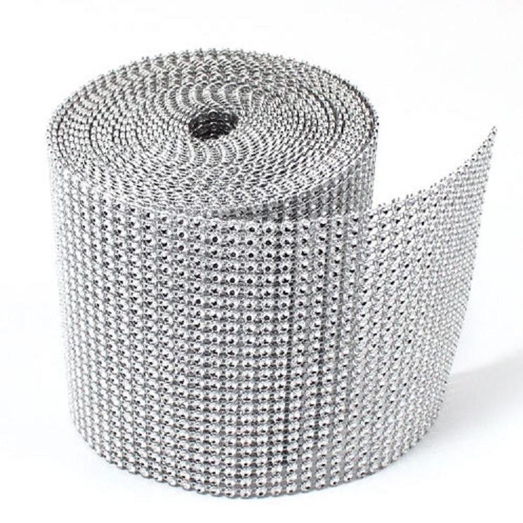 4.5″ x 3ft Wedding Floral Decoration Supplies Rhinestone Diamond Wraps Ribbon