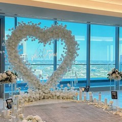 7.2FT Heart-Shaped Balloon Arch Frame Large Metal Wedding & Party Backdrop Stand