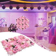12 Pcs Pink Flower Wall Decor, 3D Silk Rose Floral Artificial Flower Wall