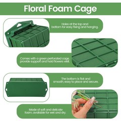 24 Packs Floral Foam Cage Rectangle Flower Cage Holders with Floral Foam Flow…