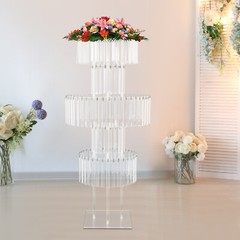 Flower Stand for Wedding, Crystal Flower Stand 5-Tier