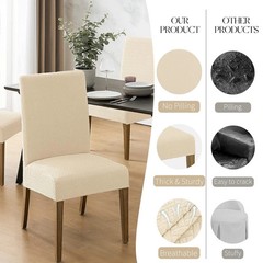 MOSAYT 100% Waterproof Dining Room Chair Covers Set of 6, Super Fit Stretch J…