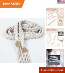 Elegant Ivory Handfasting Cord for Weddings – 68 Inch Rustic Lasso Keepsake