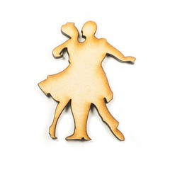 MDF Wood Wooden Shape Shapes Dancing Couple Cutout Sign Craft Home Room Decor