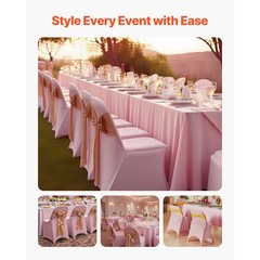 Uimoso 50PCS Pink Stretch Spandex Chair Covers for Weddings, Parties, and Dining