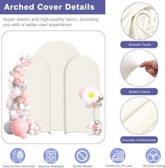 Metal Arch Backdrop Stand and Cover Set 7.2FT/6FT/6FT Wedding Arch Frame Party
