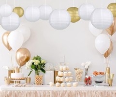 12Pcs Round Paper Lanterns Assorted Sizes (6″ 8″ 10″ 12″) for Home Decor, Res…