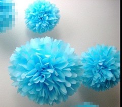 6x 30cm blue paper pom poms wedding party babyshower home events shop decoration