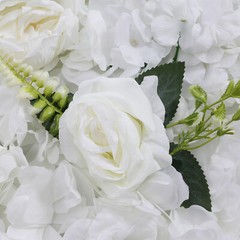 Artificial Wedding Silk Flower Wall Decor Background Rose Floral Panels 6 Pcs